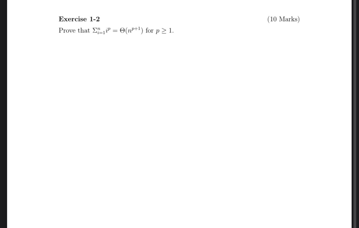 Exercise 1 - 2 ( 1 0 Marks ) Prove that i = 1 n i