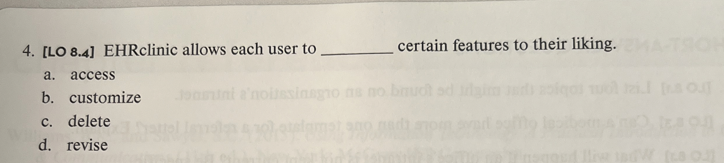 [ LO 8 . 4 ] EHRclinic allows each user to