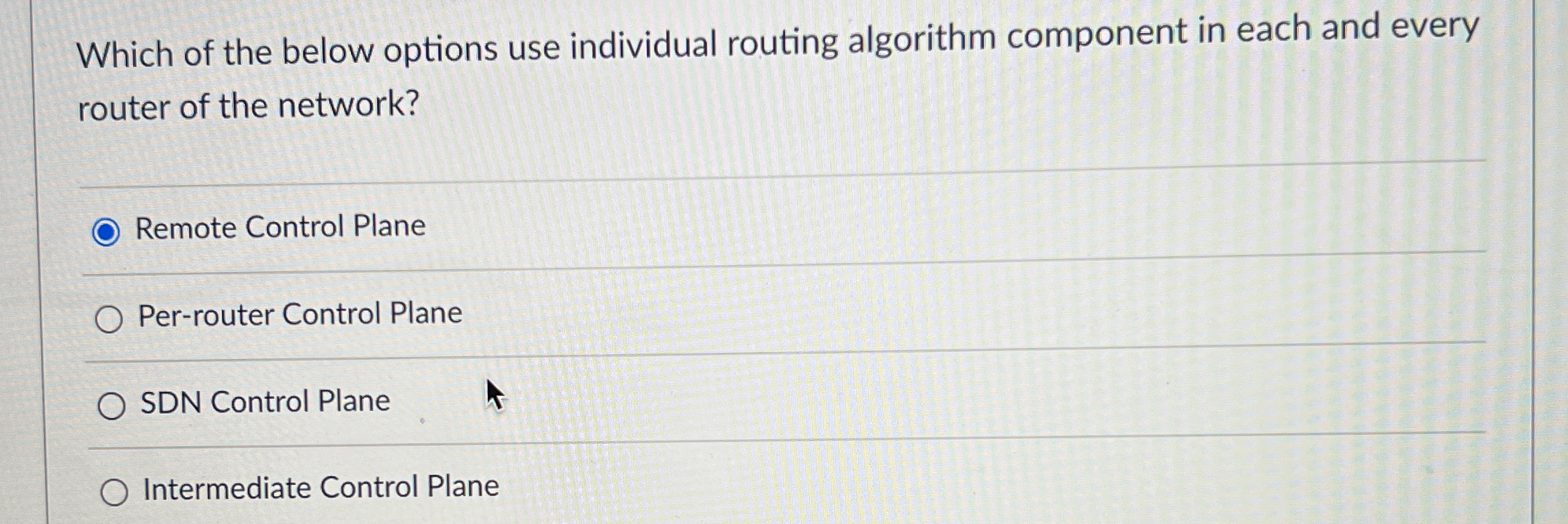 Which of the below options use individual routing