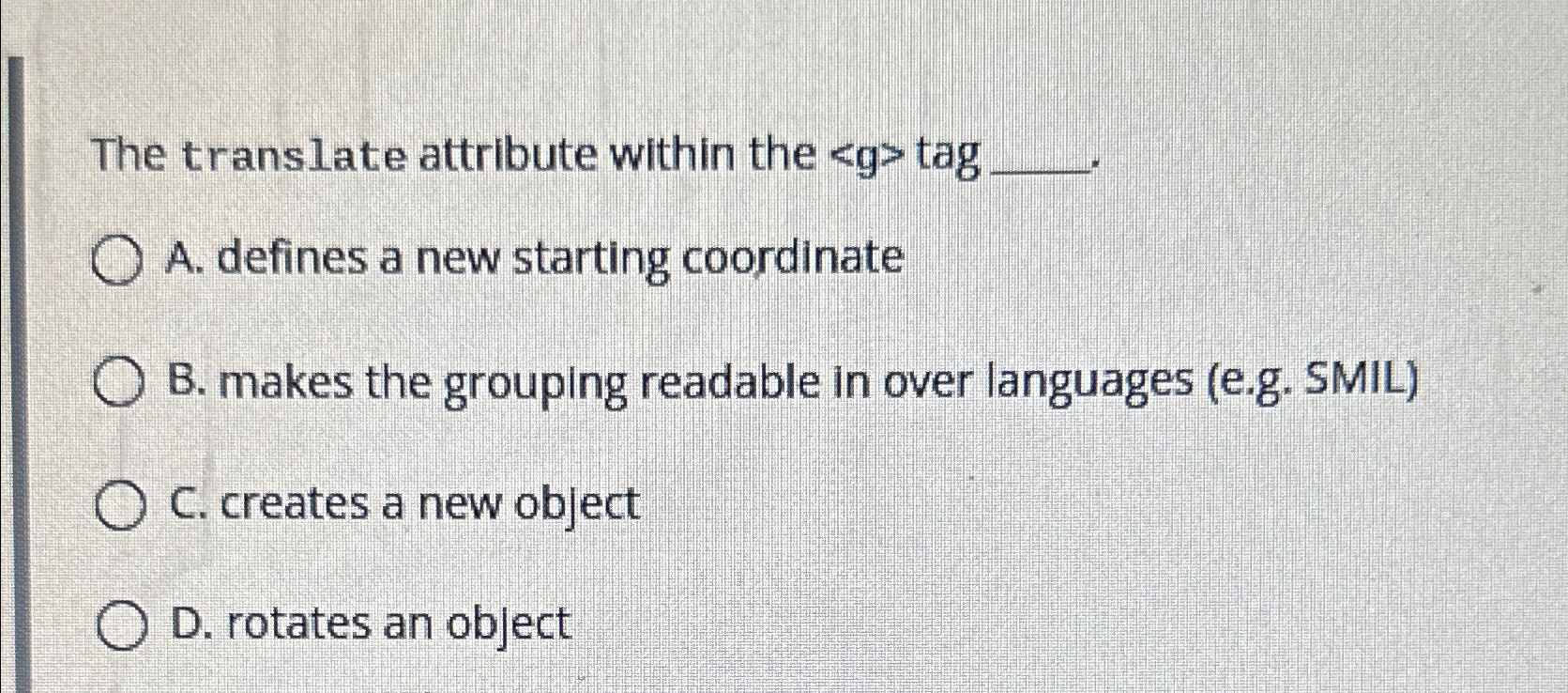 The translate attribute within the ( : g : ) tag