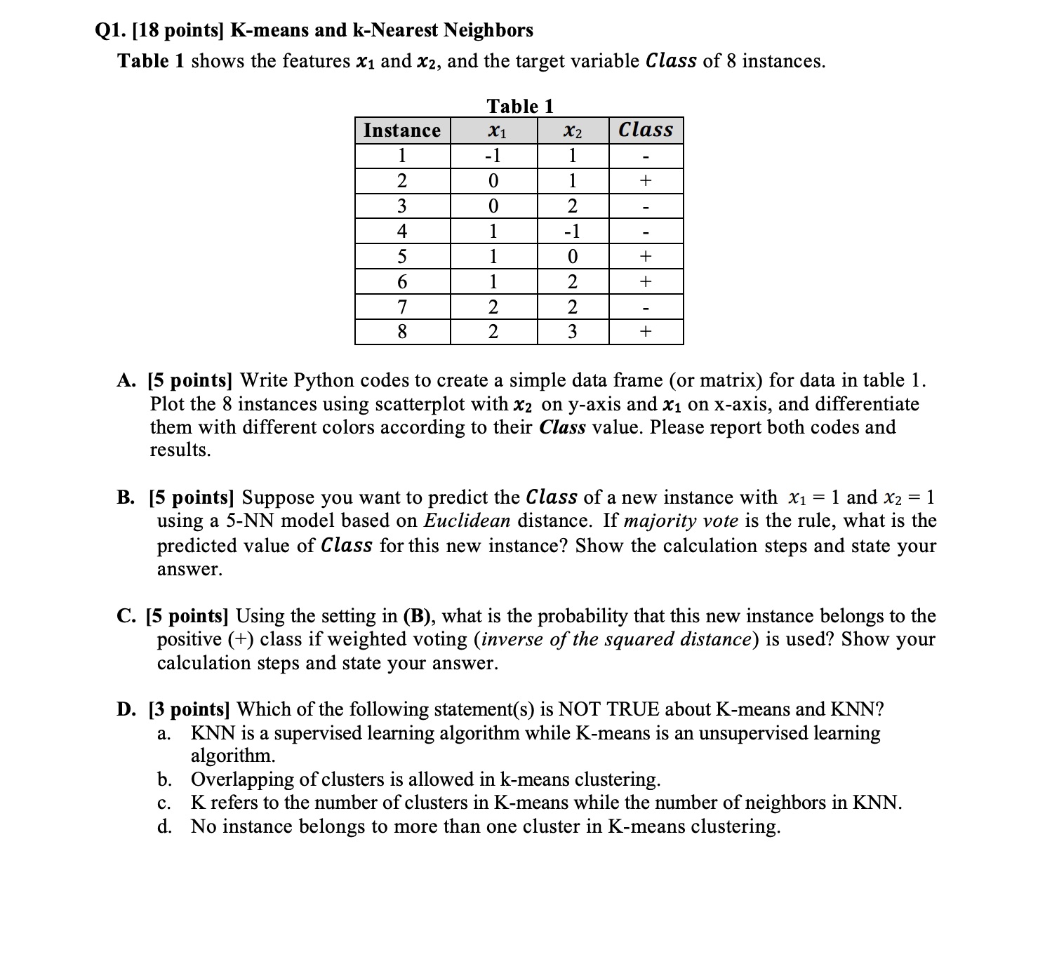 D . [ 3 points ] Which of the following statement