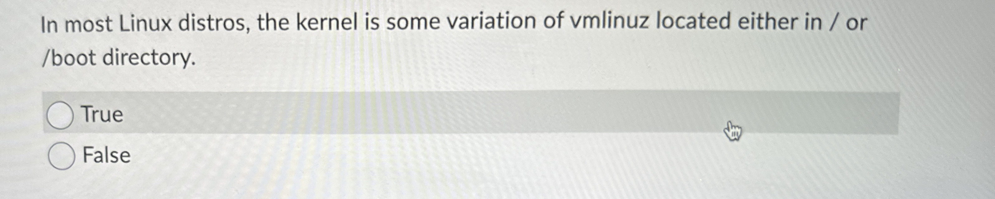 In most Linux distros, the kernel is some