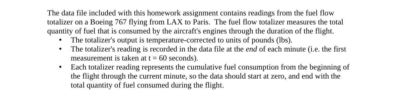 The data file included with this homework