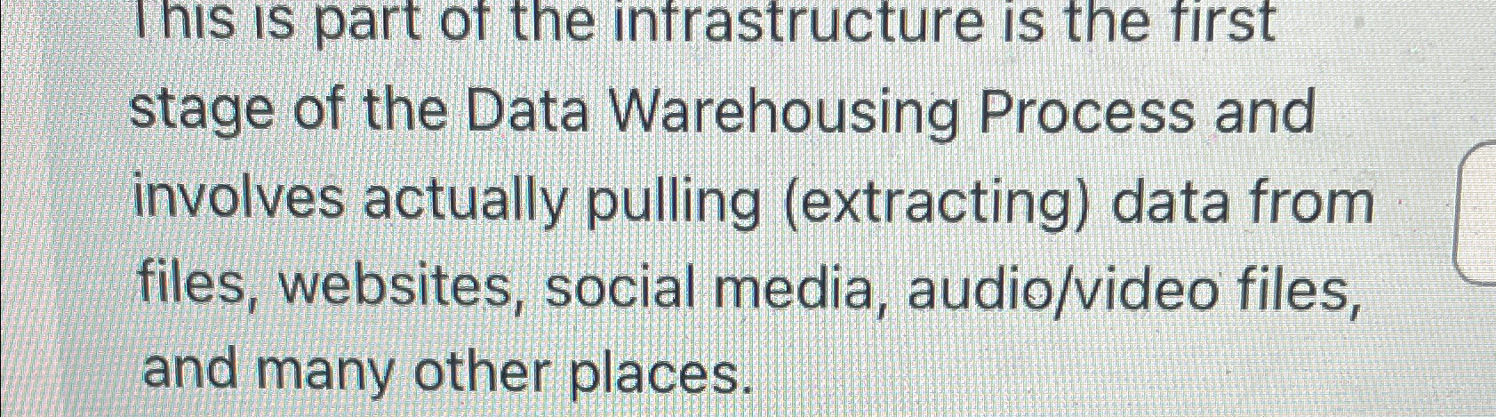 This is part of the infrastructure is the first