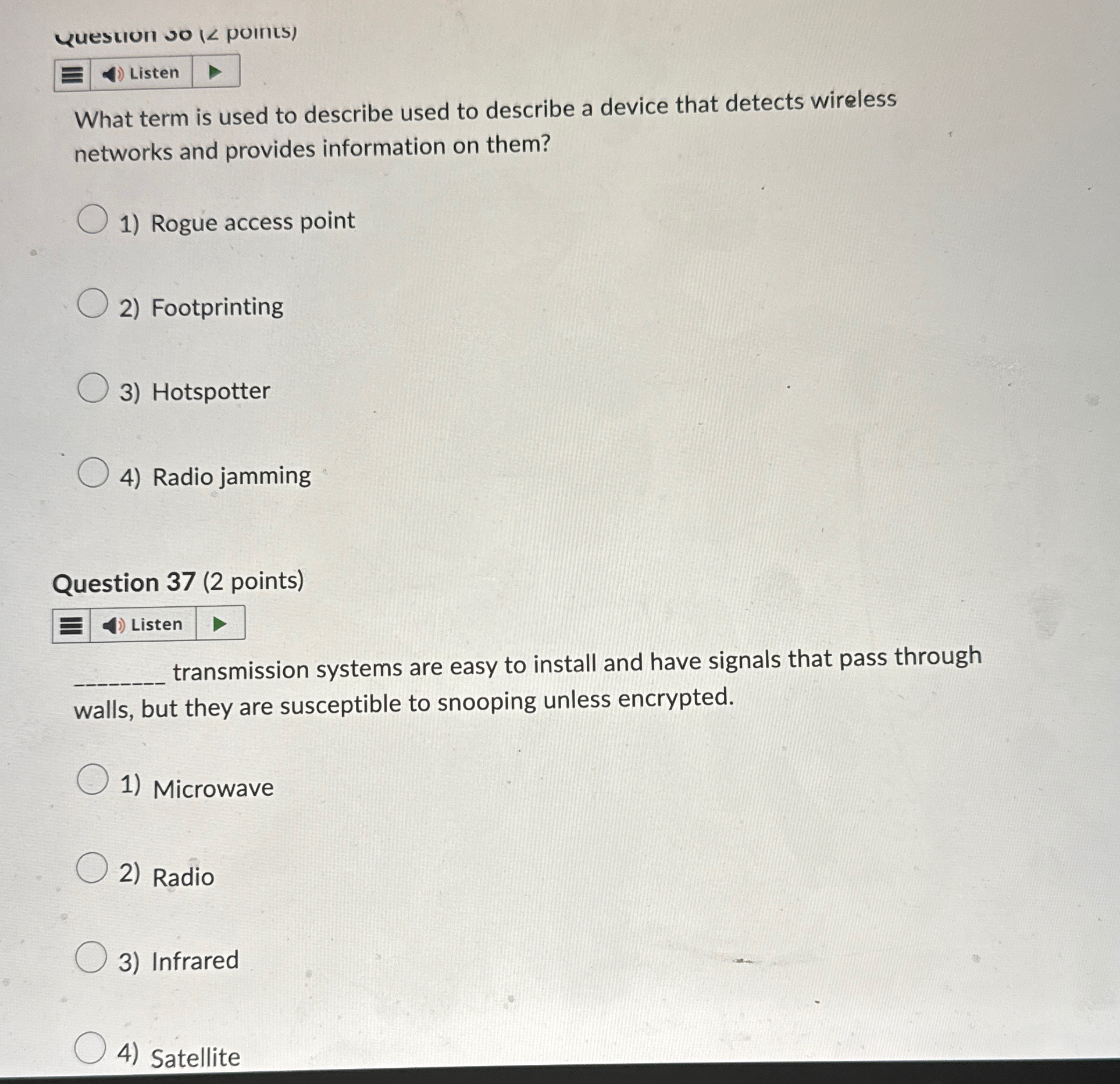 Listen What term is used to describe used to