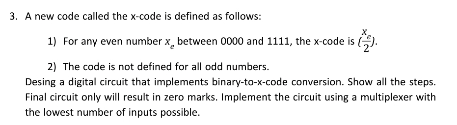 A new code called the x - code is defined as