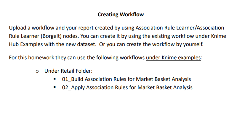 Creating Workflow Upload a workflow and your