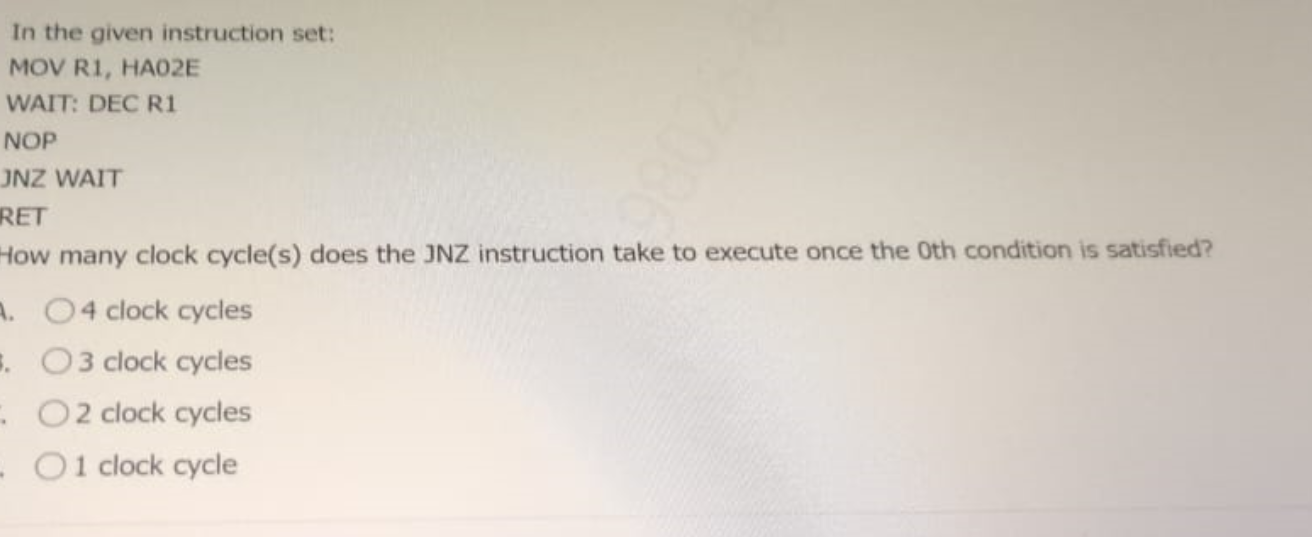 In the given instruction set: MOV R 1 , HAO 2 E