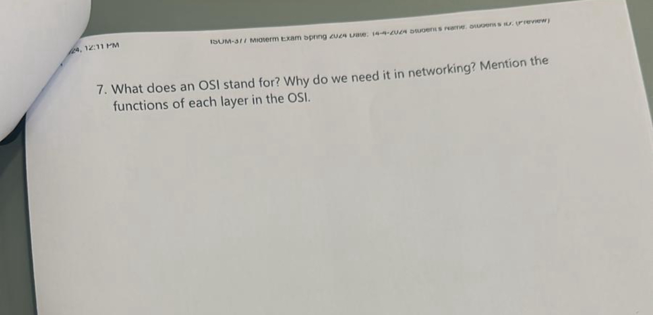 1 2 : 1 1 PM What does an OSI stand for? Why do