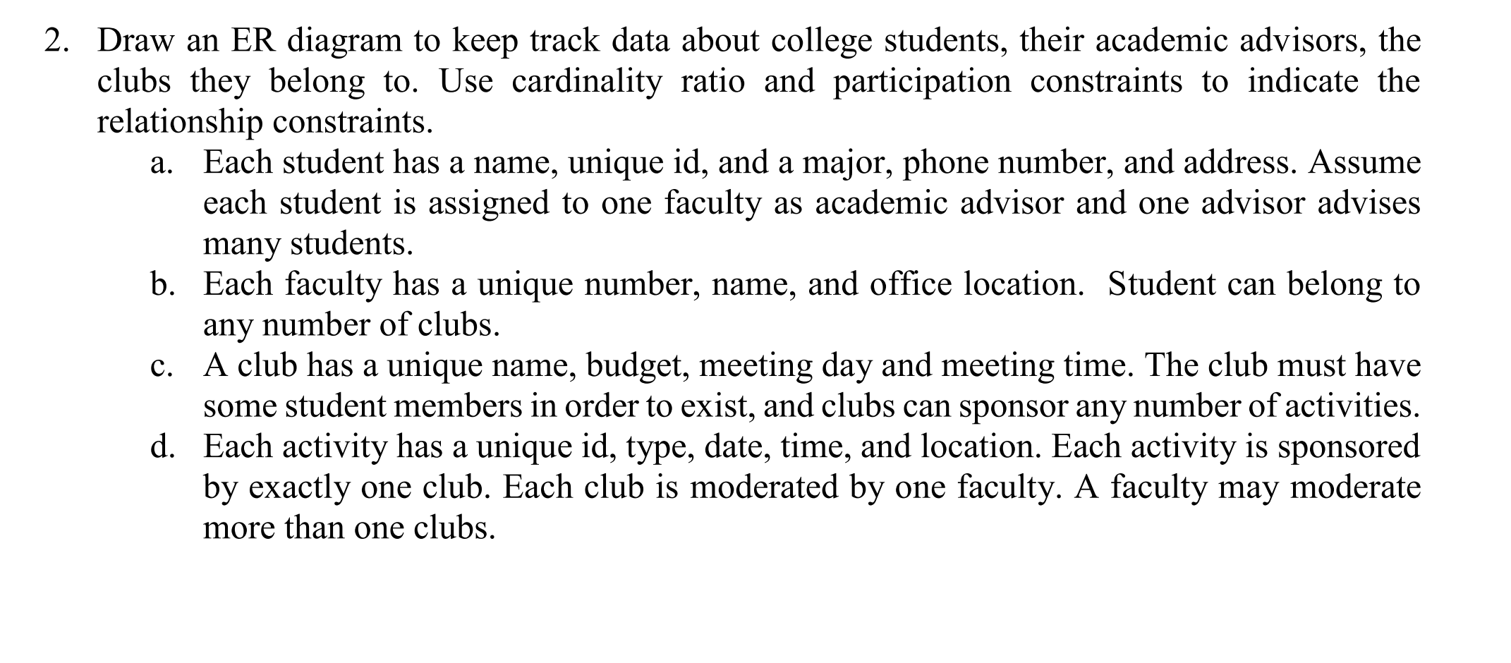 er diagram for this and i want total and patial