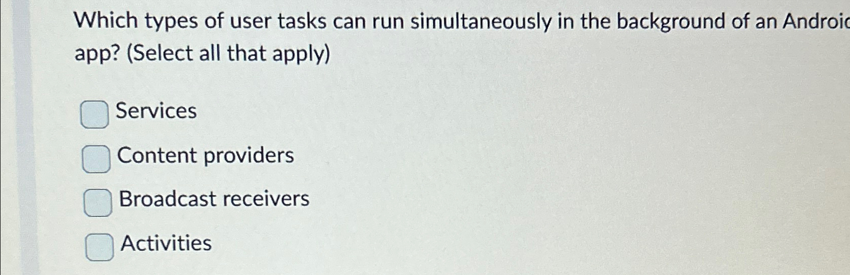 Which types of user tasks can run simultaneously