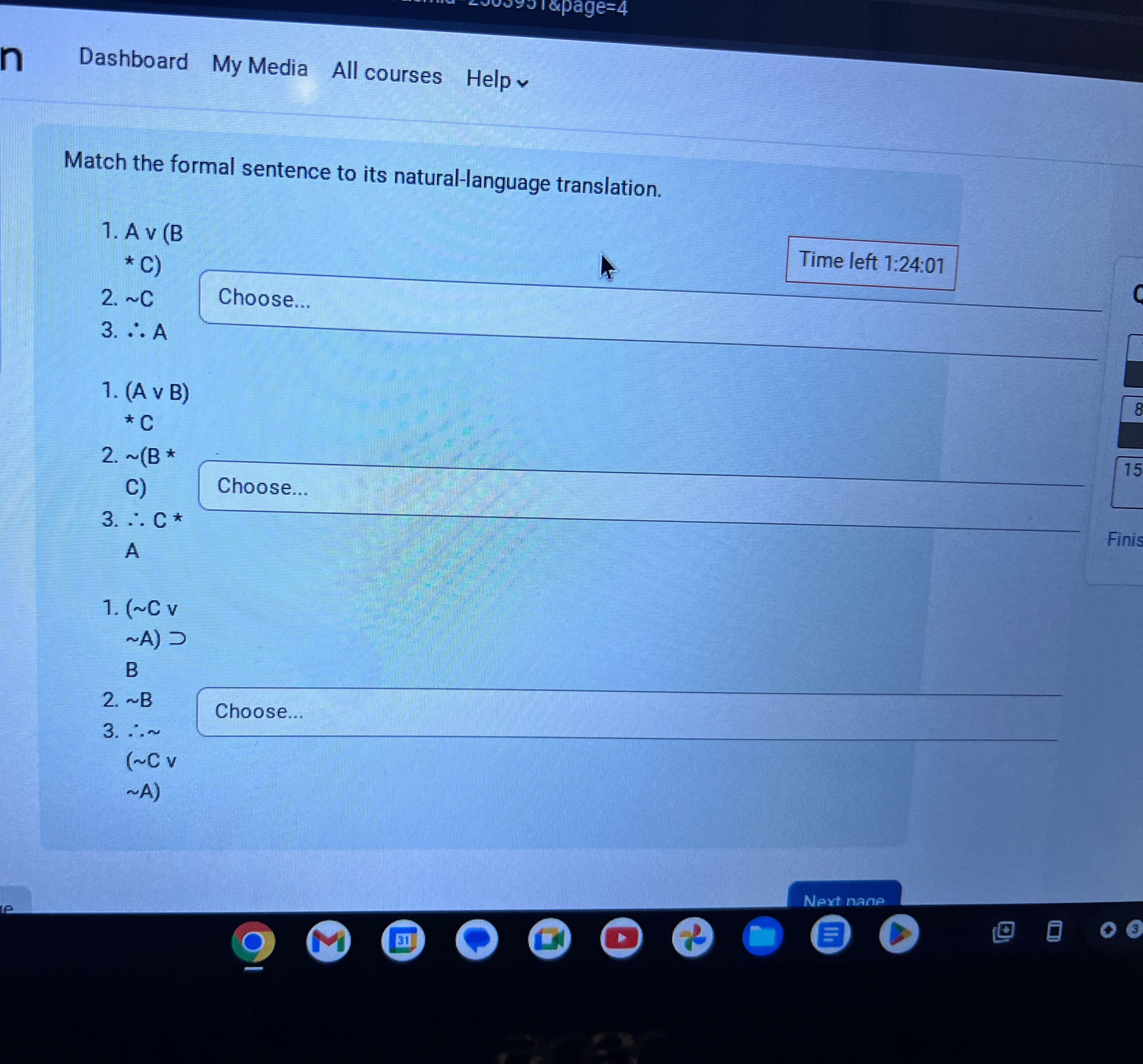 Dashboard My Media All courses Help Match the