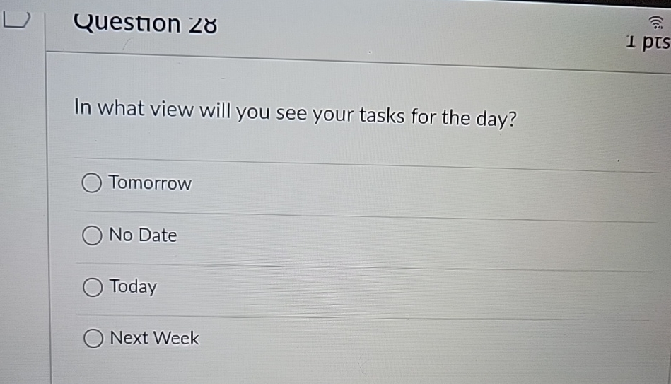 Question ? ? 8 In what view will you see your