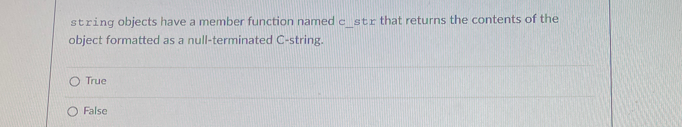 string objects have a member function named c _
