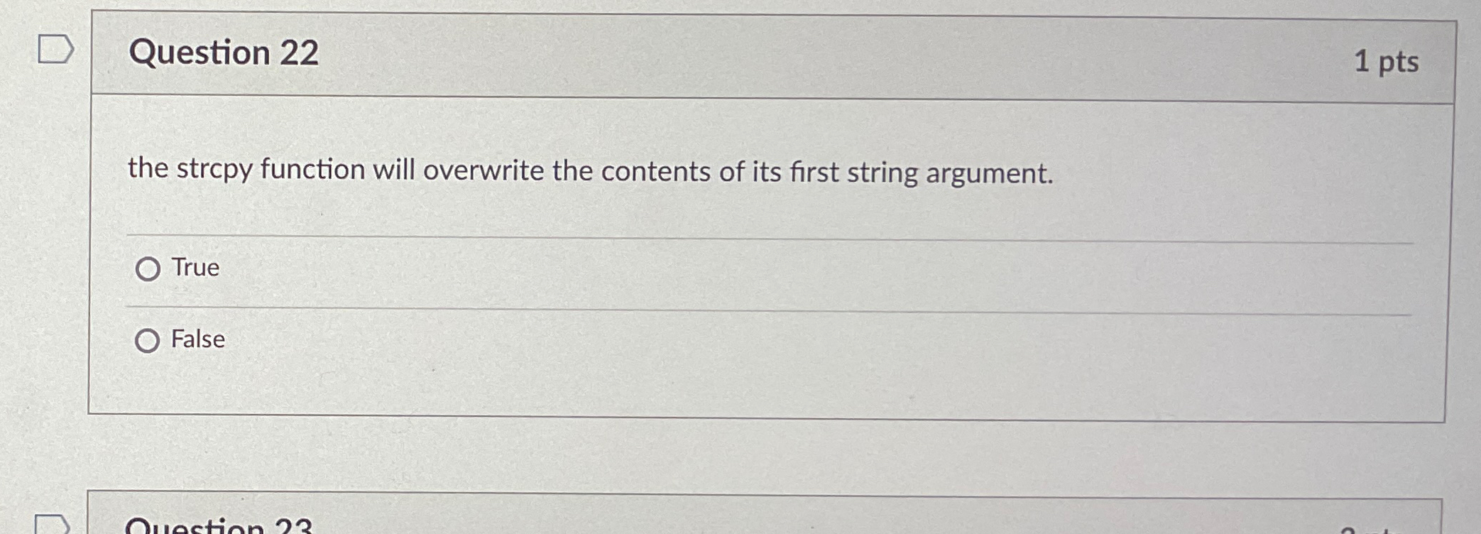 Question 2 2 1 p t s the strcpy function will