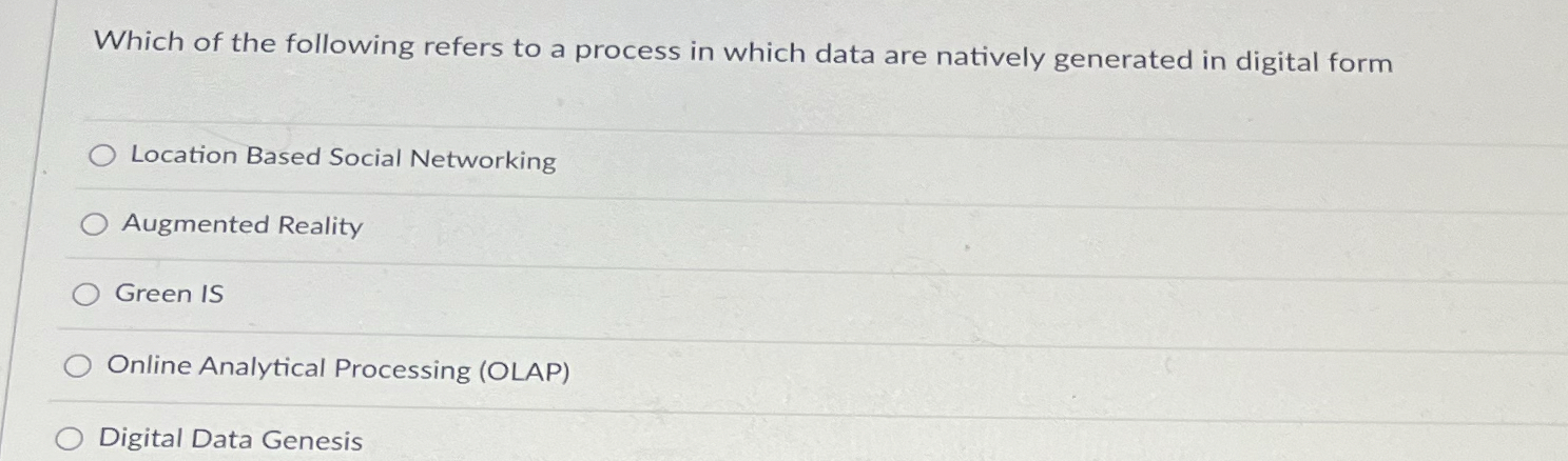 Which of the following refers to a process in