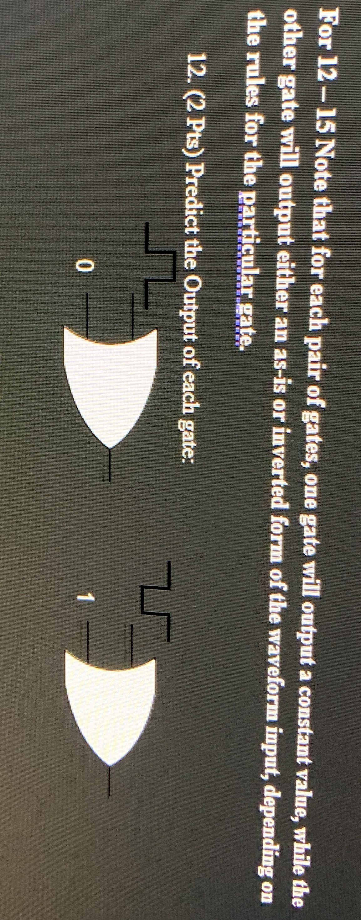 For 1 2 - 1 5 Note that for each pair of gates,