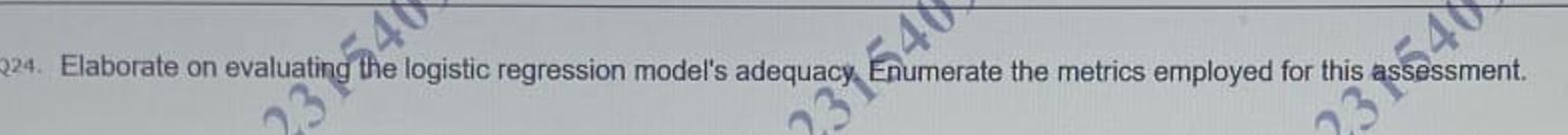 Elaborate on evaluating the logistic regression