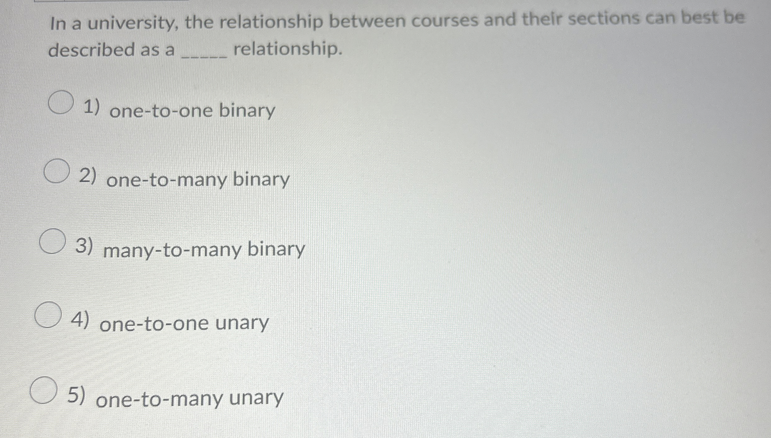 In a university, the relationship between courses