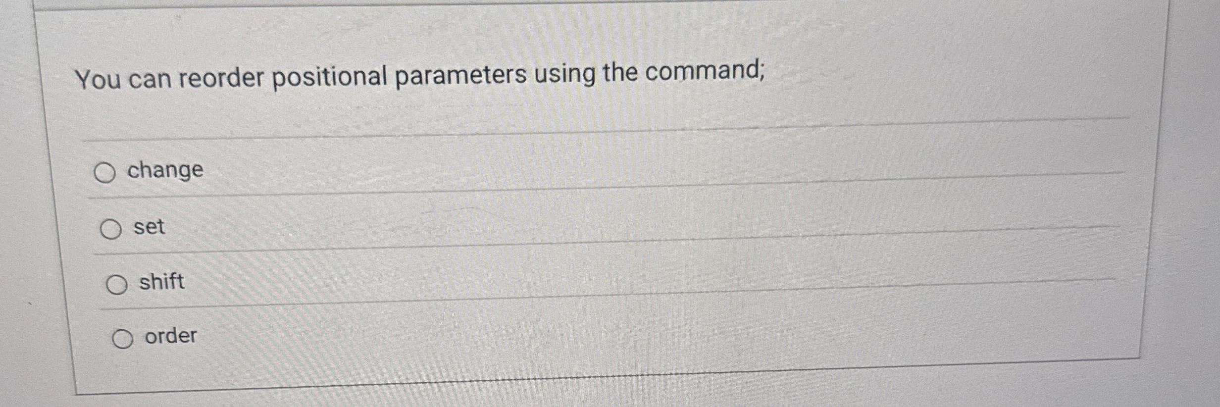 You can reorder positional parameters using the