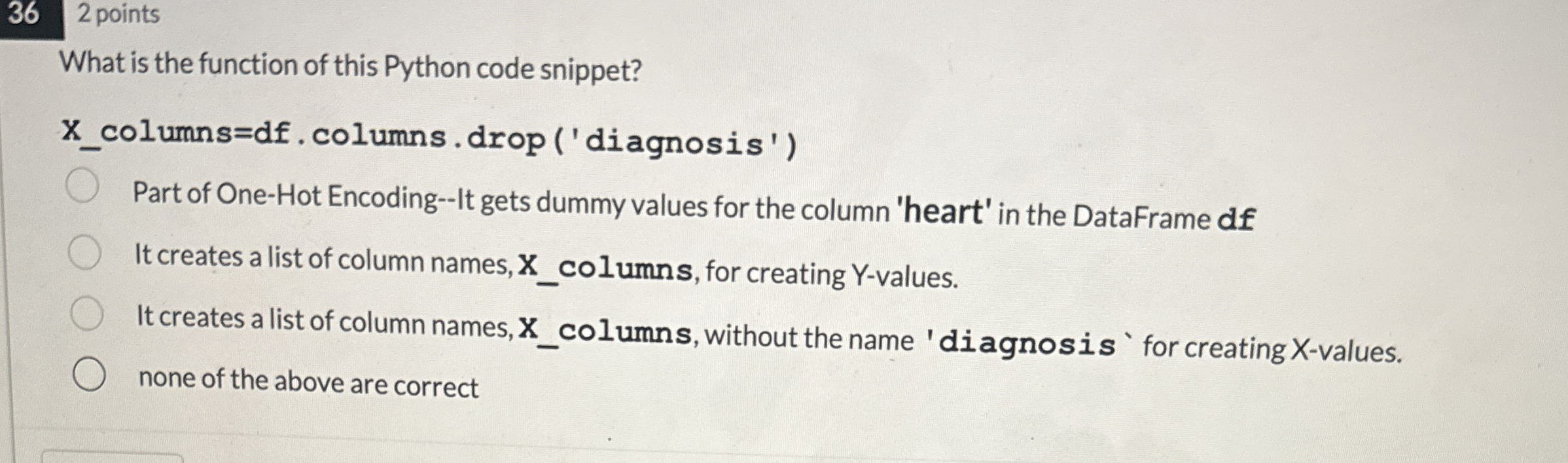 3 6 2 points What is the function of this Python