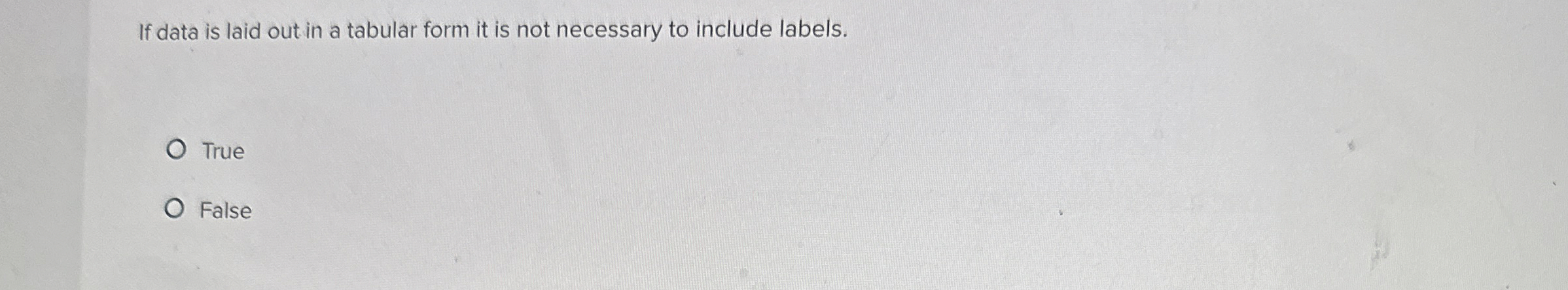 If data is laid out in a tabular form it is not