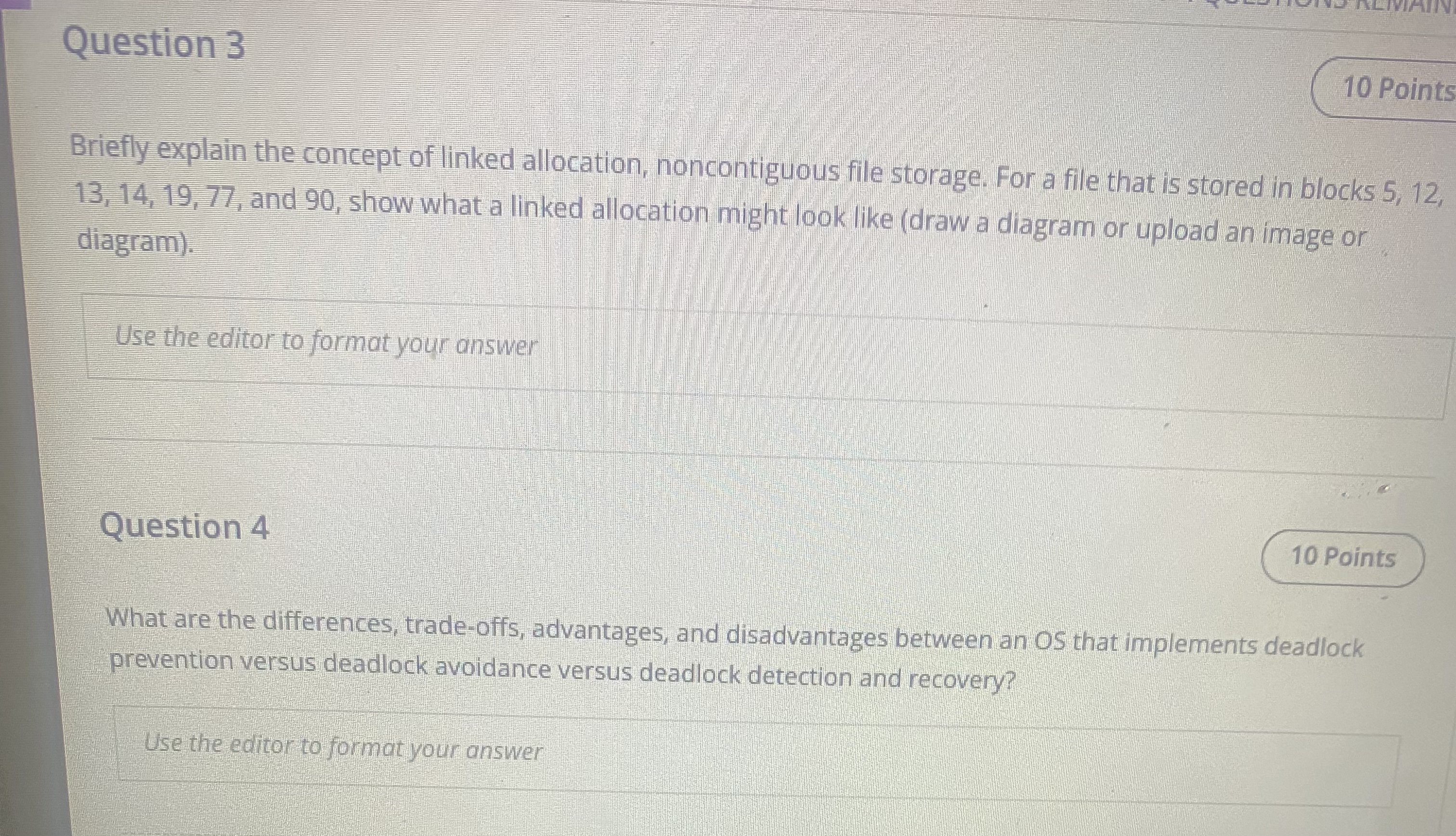 Question 3 1 0 Points Briefly explain the concept