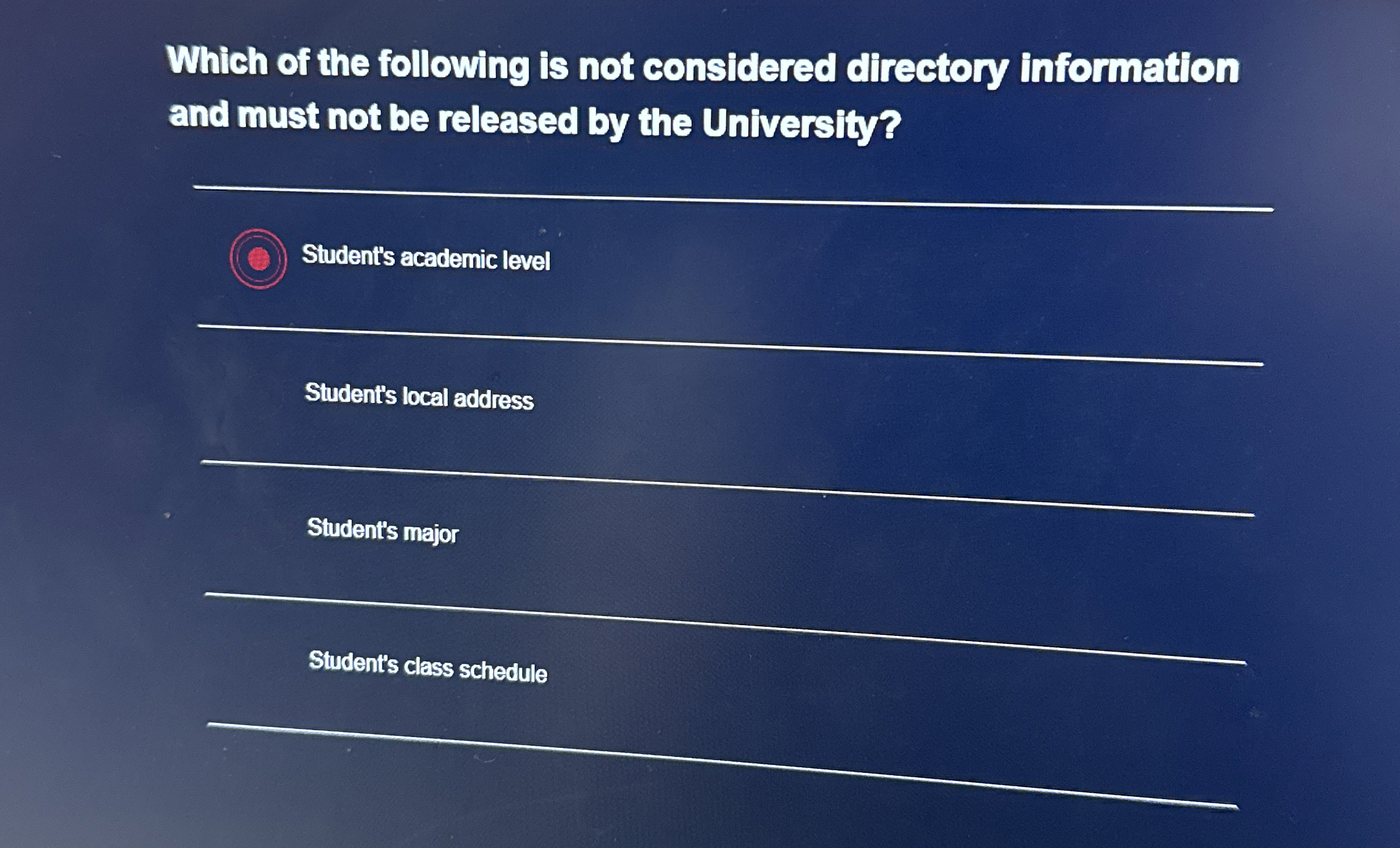 Which of the following is not considered