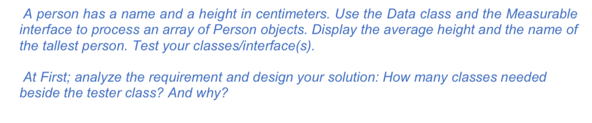 A person has a name and a height in centimeters.