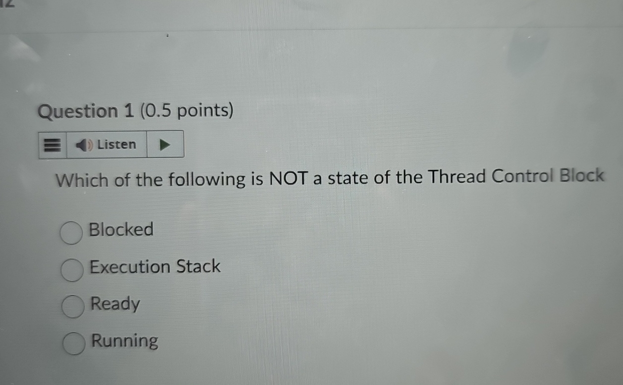 Question 1 ( 0 . 5 points ) Which of the