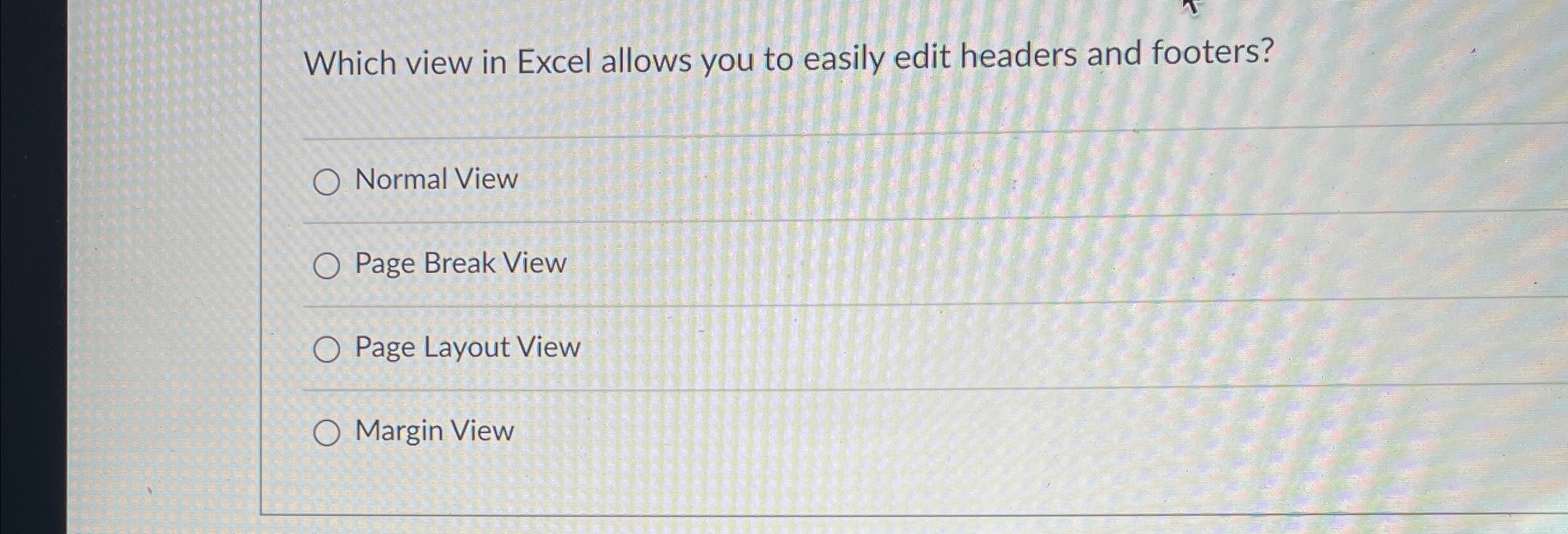 Which view in Excel allows you to easily edit