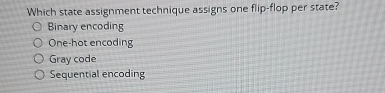 Which state assignment technique assigns one flip