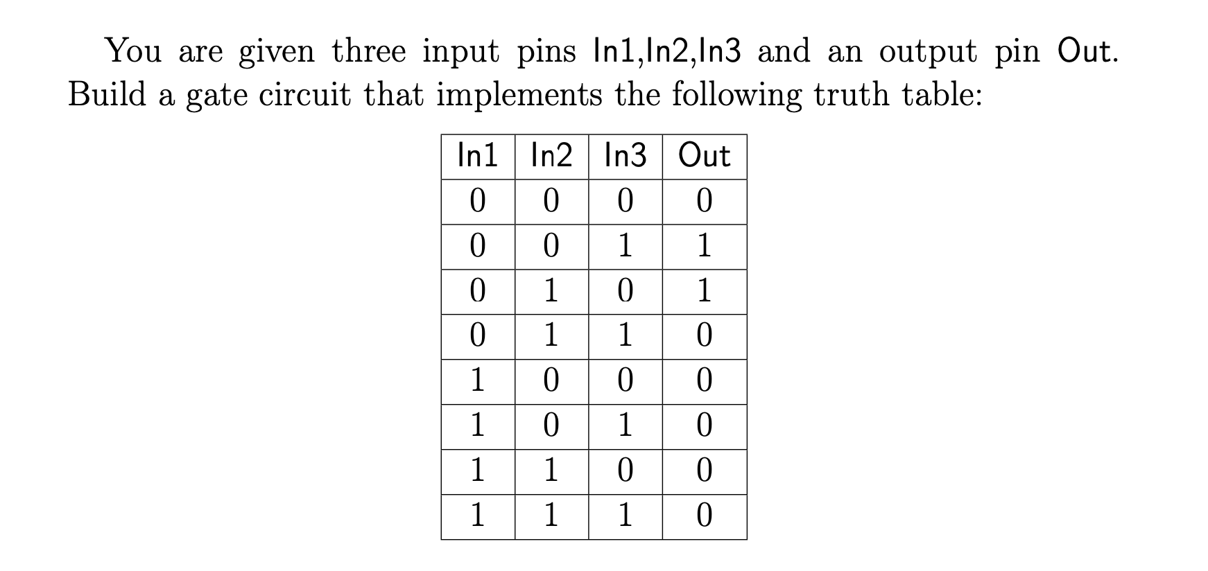 You are given three input pins l n 1 , l n 2 , l