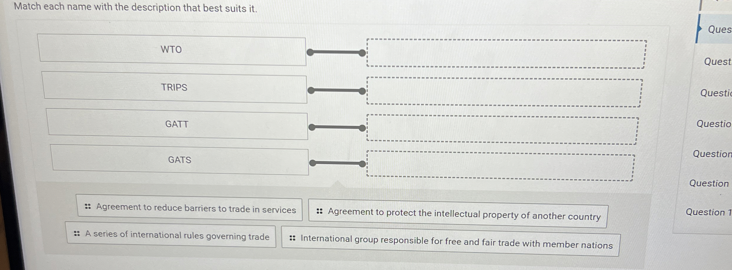 Match each name with the description that best