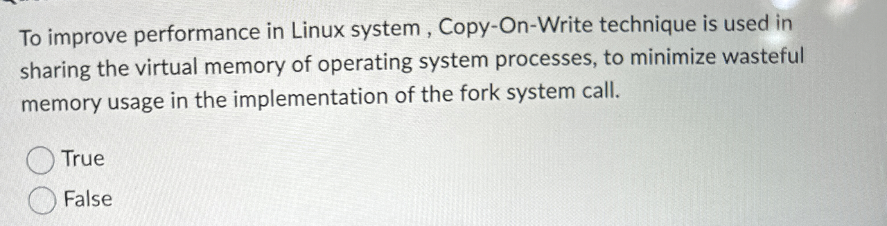 To improve performance in Linux system , Copy -