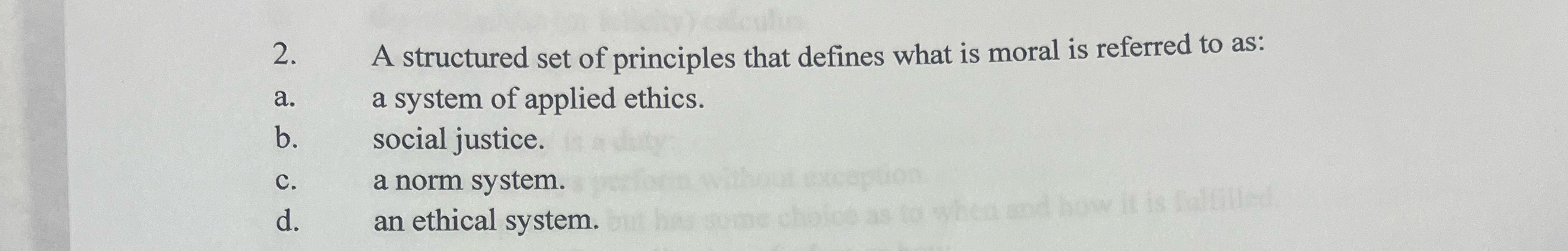 A structured set of principles that defines what