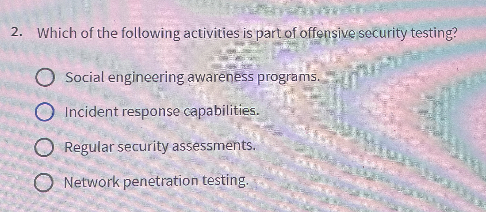 Which of the following activities is part of