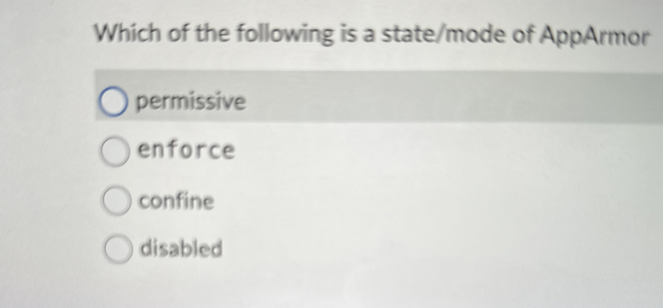 Which of the following is a state / mode of