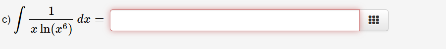 c ) 1 x l n ( x 6 ) d x =