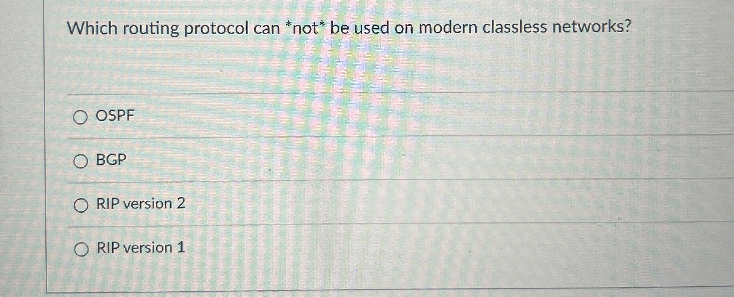Which routing protocol can be used on modern