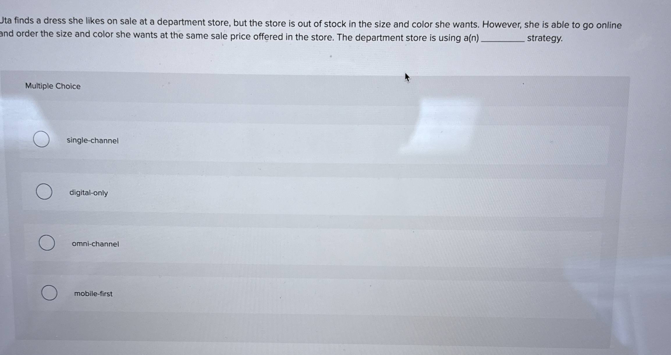 Jta finds a dress she likes on sale at a