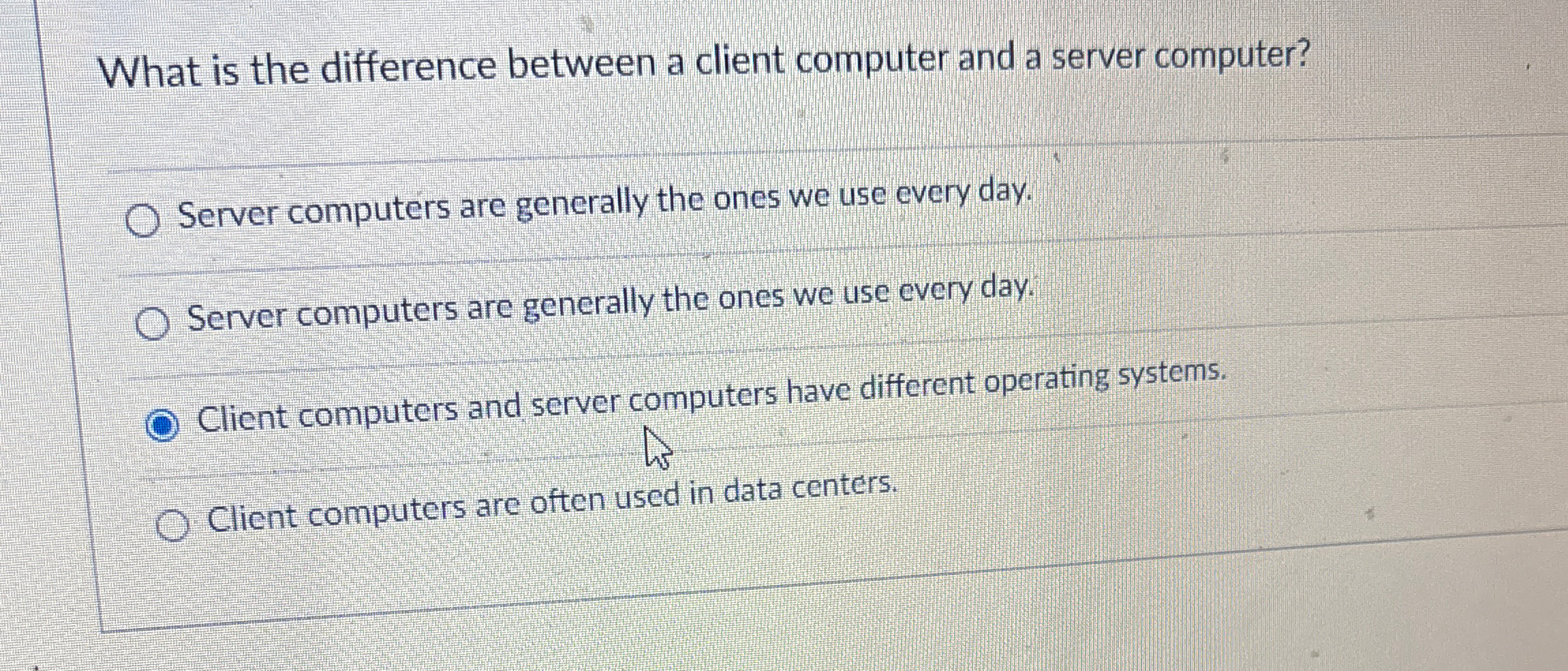 What is the difference between a client computer