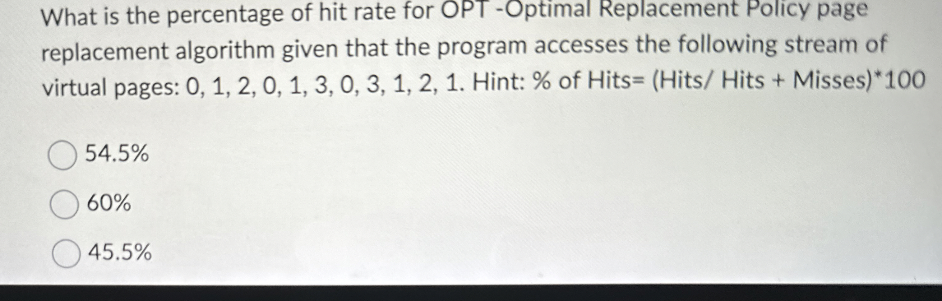 What is the percentage of hit rate for OPT -