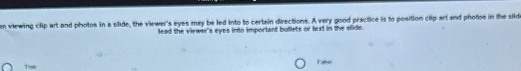 When viewing clip art and photos in a slide, the