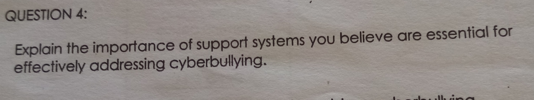 QUESTION 4 :Explain the importance of support