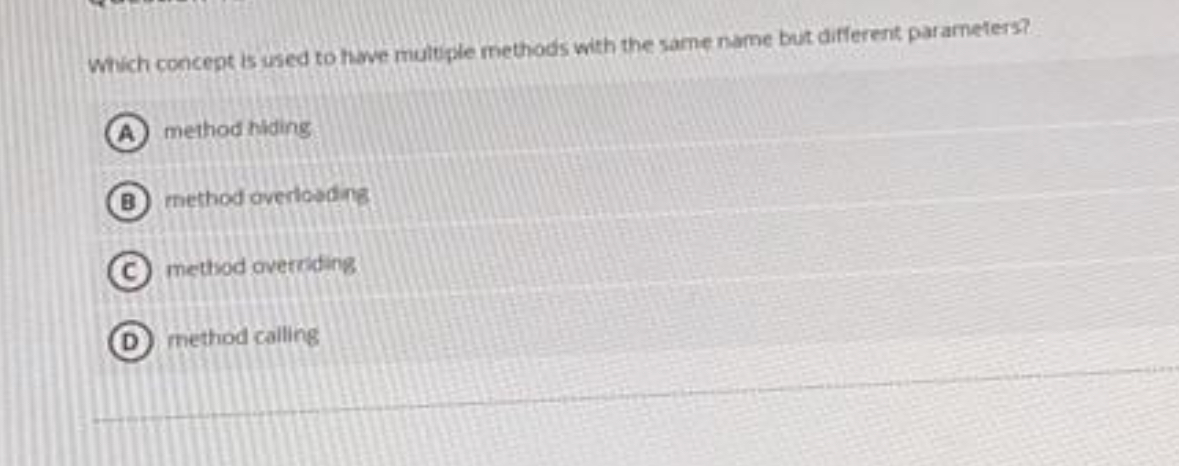 Wich concept is used to have multiple methods
