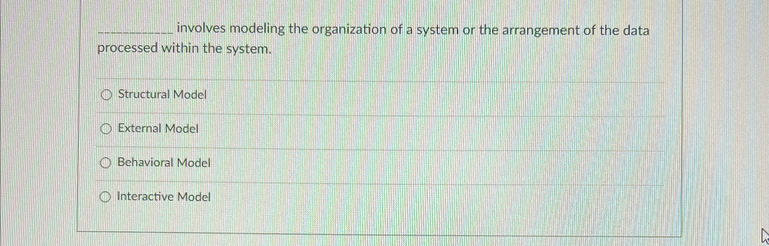 q , involves modeling the organization of a
