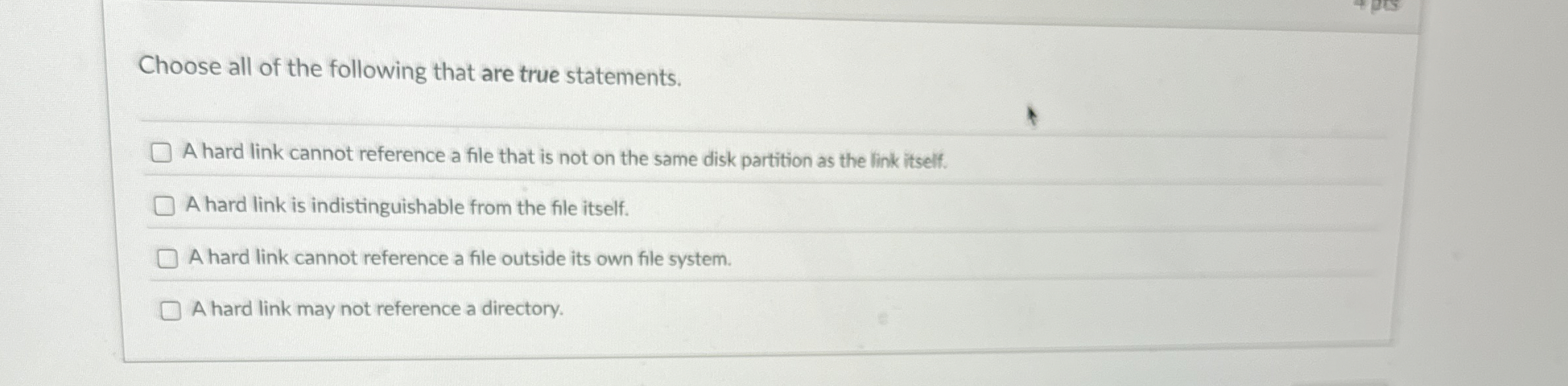 Choose all of the following that are true