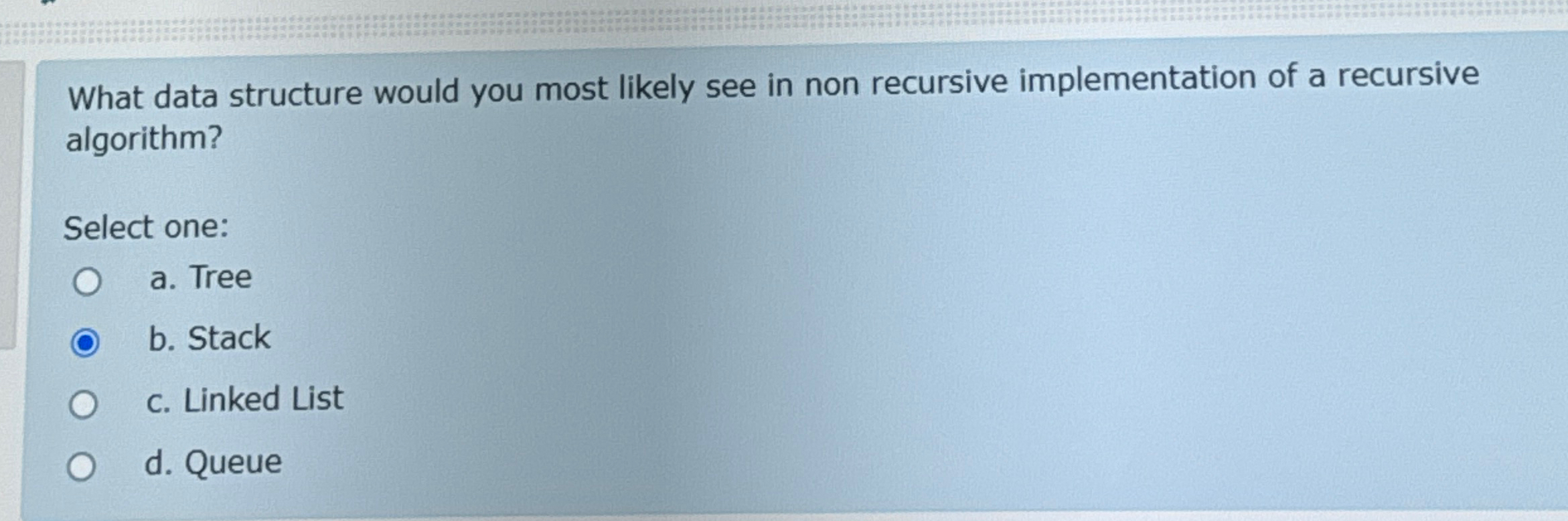 What data structure would you most likely see in