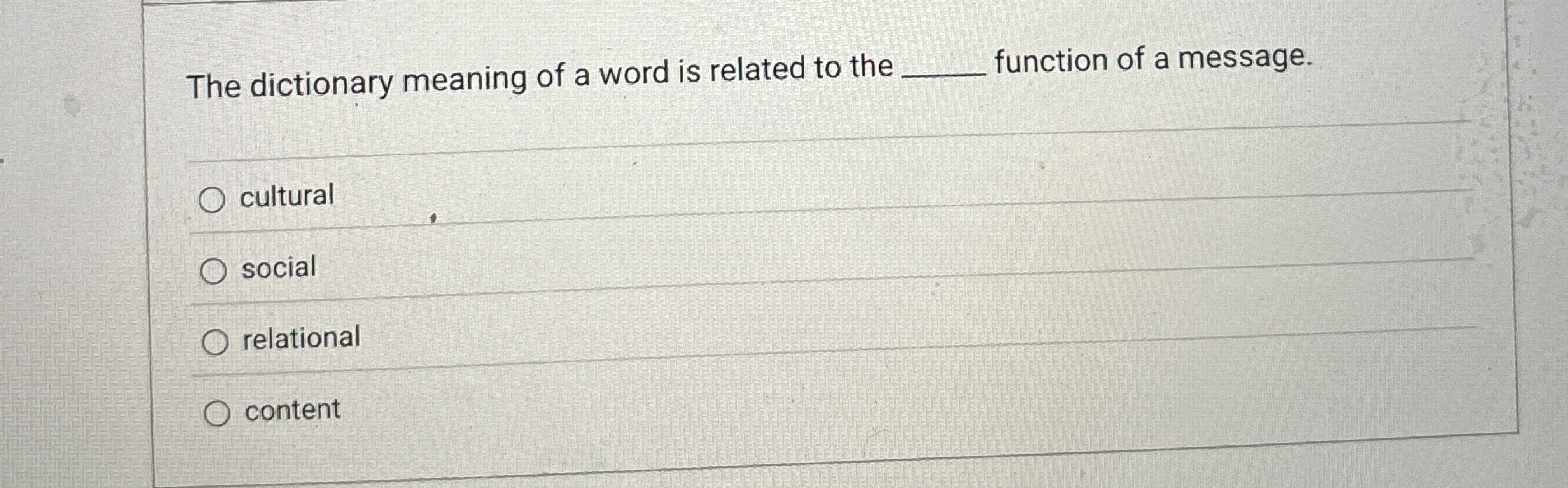 The dictionary meaning of a word is related to